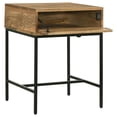 thumbnail image 2 of 24 Inch End Table with Slender Iron Base- Honey Brown Mango Wood Frame, 2 of 5