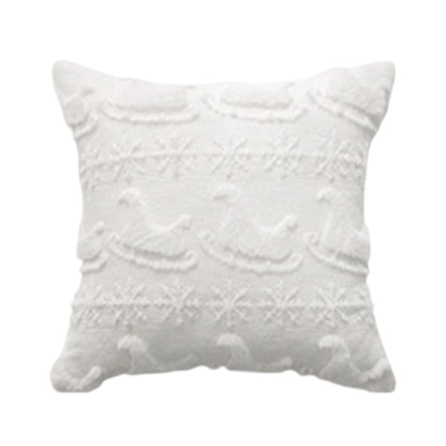 Funda de cojín navideño Fundas de almohada para árbol de Navidad Fundas de cojín de felpa suave con cierre de cremallera oculto Decoración de invierno para el hogar