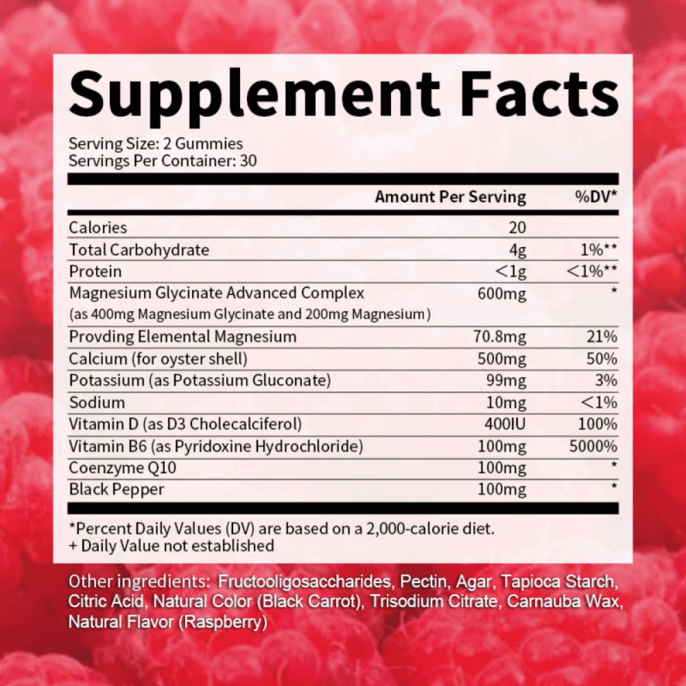 2 Pack Magnesium Glycinate Gummies 600mg - Sugar Free Magnesium Supplement to Support Relaxation, Stress, Heart Health - Chewable Magnesium Gummies for Adults - Strawberry Flavor,120 Gummies