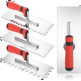 thumbnail image 1 of 4 Pcs Tile Tools Stainless Steel Square Notched Trowel Set Masonry Hand Kit for Wall Floor Tiling Installation,4 pcs * tile trowel, 1 of 6