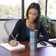 thumbnail image 4 of 20oz Blue White and Yellow Checkered Pattern Skinny Tumblers Stainless Steel Tumbler with Lid and Straw,Vacuum Insulated Double Wall Travel Tumbler Cups with Cleaning Brush for Coffee,Tea, 4 of 6