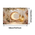 thumbnail image 2 of 5.9x3.6Ft Eid Al Fitr Ramadan Backdrop Banner - Golden Moon & Floral Design, HD Printed Polyester for Home Parties, Photo Booths & Indoor/Outdoor Decor (3 Styles Available), 2 of 5