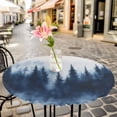 thumbnail image 3 of Ombre Blue Trees Forest Elastic Fitted Round Table Cover Watercolor Art Waterproof Outdoor Tablecloth for Holiday Party, Picnic, Patio & Dining Fits Tables Up to 55"-60", 3 of 8
