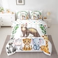 thumbnail image 2 of Feelyou Cute Meerkat Lover Bedding Comforter Set 7 Pieces for Child, Kawaii Hippo Elephant Full Bedding Set, Jungle Animal Party Reversible Fitted Sheet Flat Sheet, Breathable Home Decor, 2 of 8