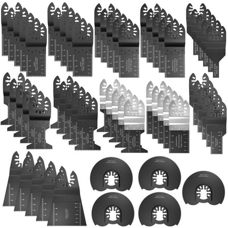 

60Pcs Multitool Blades Sharp Oscillating Saw Blades Quick Release Oscillating Blades High Precision Fast Cutting Saw Blades for Wood Plastic Metal Cutting
