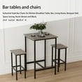 thumbnail image 3 of Resenkos 2-Piece Bar Table Set, 35.5-Inch Counter Height Table with 2 Grey Stools for Kitchen & Dining, 3 of 8