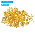 thumbnail image 3 of Uxcell 8 x 10 mm Brads para manualidades en papel, 100 piezas de sujetadores de papel en forma de estrella metálica, dorado, 3 of 7