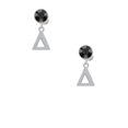 thumbnail image 2 of Delight Jewelry Silvertone Large Greek Letter - Delta - Black Crystal Clip on Earrings, 2 of 5