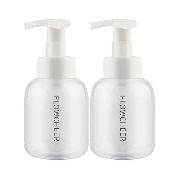 Flowcheer Foaming Hand Soap Dispenser - Round Empty Foam Pump Bottle - PET plastic, BPA free - Set of 2