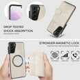 thumbnail image 4 of ELEHOLD Case for Samsung Galaxy S23, 2-in-1 Magnetic Shockproof Leather Wallet Flip Case Cover, Detachable Card Holder with Stand,White, 4 of 5