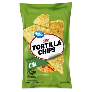 Great Value Gluten-Free Hint of Lime Flavored Tortilla Chips, 13 oz Bag