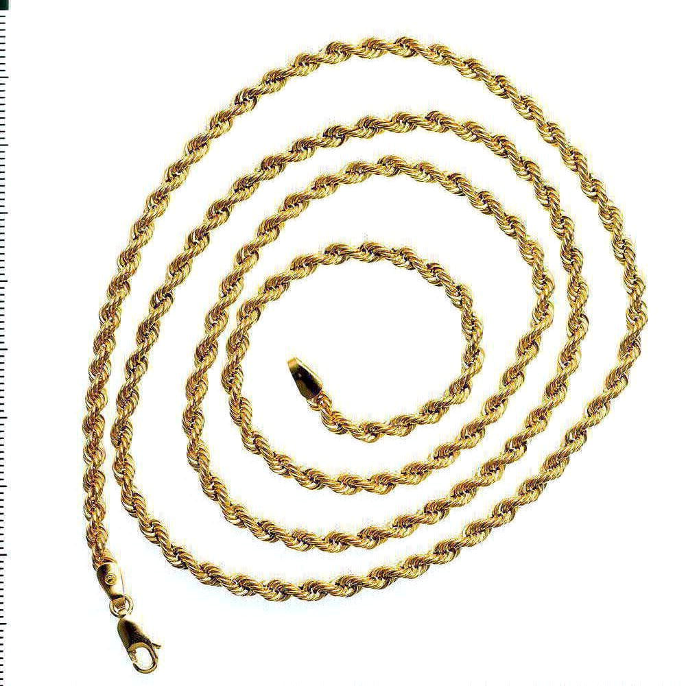 Solid 10K Yellow Gold Mens Rope Link Chain 11.22 gram 4.4 mm Necklace 30 inches by J&H Jewelers