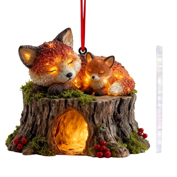 Adornos navideños, adornos navideños, regalos navideños, decoración de animales del bosque de 10 cm, colgante para árbol de Navidad, regalo navideño.