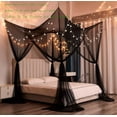thumbnail image 4 of Bed Cover, Full Bed Curtain, Courtyard Mosquito Net Curtain, Indoor and Outdoor Mosquito Net, Gothic Black Bed Cover, Halloween Decorative Mesh Canopy Curtain, 4 of 9