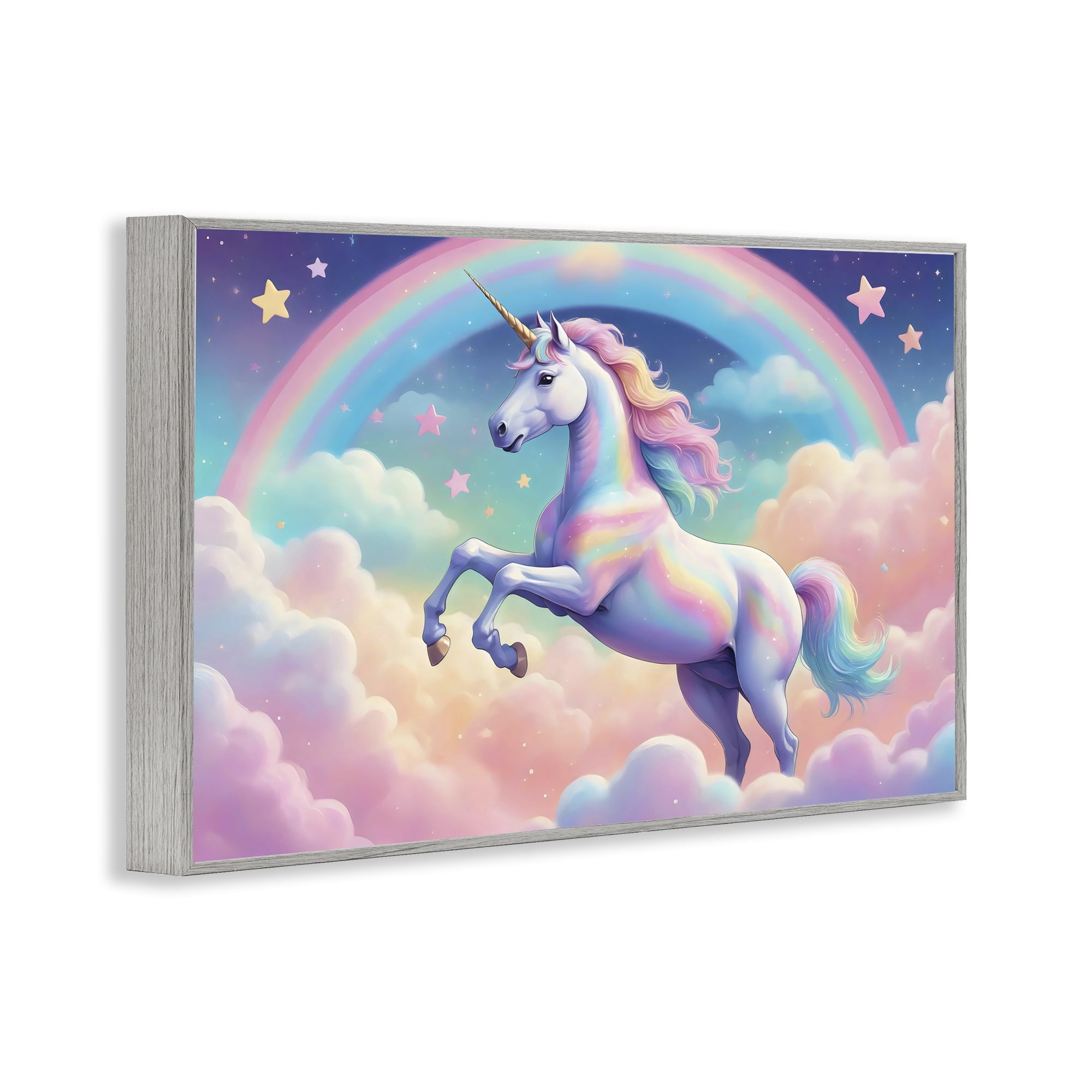 Stupell Industries Colorful Galaxy Unicorn Gray Framed Giclee Art, design by Creative Studio