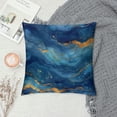 thumbnail image 2 of Acheng Gold and Blue Abstract Art Plush Pillowcase 1 Piece White, 2 of 5
