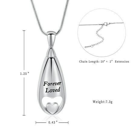 Teardrop Keepsake Cremation Jewelry for Ashes Urn Necklace for Ashes of Loved One Memorial Heart Urn Necklace Lockets for Human Pet Ashes