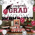 thumbnail image 4 of 67Pcs Congrats Grad Decorations 2024, Burgundy Red Graduation Decor with Congrats Grad Backdrop Red Silver Confetti Balloon Garland Arch Kit for Class of 2024 Grad Prom Graduation Supplies, 4 of 7