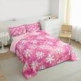 thumbnail image 4 of Manfei Cute Cartoon Snowflake Bedding Comforter Set,Merry Xmas Twin Comforter Sets,Pink White Bedding Set For Girl Kids,Luxury Bedroom Decor Reversible,2-Piece, 4 of 9