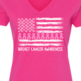 thumbnail image 4 of Inktastic Breast Cancer Awareness Pink Ribbons and Flag Women's V-Neck T-Shirt, 4 of 5