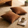 thumbnail image 2 of COOKCOK Chenille Throw Pillow Covers Set of 2, 18x18 Inch Thick Textured Farmhouse Couch Pillow Covers - Modern Neutral Decorative Pillow Cases for Sofa, Bed, Living Room, Rust, 2 of 8