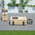 thumbnail image 2 of Elegant Brown Aluminum Fire Table with Built-In Ice Bucket & Gas Tank Side Table, 2 of 8