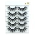 thumbnail image 1 of 5 pares de pestañas postizas de pelo de visón sintético 6D, pestañas largas naturales hechas a mano, pestañas cruzadas sin crueldad, herramientas de maquillaje Tan Jianjun unisex, 1 of 2