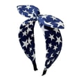 thumbnail image 3 of HuangHuanChen 4th Of July Bow Headband Patriotic Holiday Dress Up Accessories Headbands for Women Wide Knotted Bow Headband for Young Women Hair Accessories Bunny Ears Head Band Blue One Size, 3 of 7
