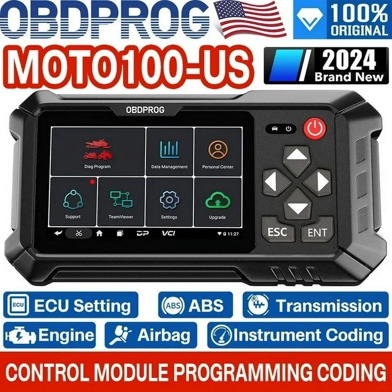 OBDPROG MOTO 100 Motorcycle Scanner Motorbike Diagnostic Tool Check All  Systems 30+ Reset Functions OBD2 Scanner for Motorcycle Motor Analyzer Fits  for BRP HARLEY HONDA INDIAN POLARIS VICTORY YAMAHA 