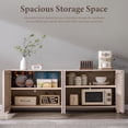 thumbnail image 4 of Aitjunz 66" Buffet Cabinet with Storage, Modern Sideboard w/Curved Edges & Adjustable Shelves, Cream, 4 of 7