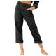 thumbnail image 1 of Pantalones de chándal Y pantalones casuales Cintura de algodón Sólido Recortado Pantalones de lino para mujer Pantalones de color (Black, M), 1 of 5