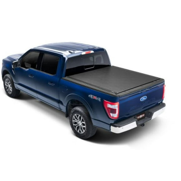 Fits 2015-2023 Ford F-150 Truxedo Tonneau Cover 598301 Lo Pro QT; Soft Roll-Up; Low Profile; Not Hinged In Front; Black Matte; Vinyl; Tailgate Handle Lock; Bed Rail Compatible/Bed Cap Compatible