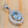 thumbnail image 3 of Blue Topaz, White Topaz Gemstone 925 Sterling Silver Pendant, 3 of 4