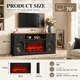 thumbnail image 2 of LEGAHOME 2-in-1 Multifunctional Fireplace TV Stand with 30" Removable Electric Fireplace for 70" TVs, 63" Farmhouse Electric Entertainment Center with 2 Drawers, Black, 2 of 10
