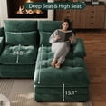 thumbnail image 4 of Rophefx Chenille Oversized Cloud Modular Sofa,134" U Shaped Sectional Sofa Couch with Storage Console&USB Port,6 Tufted Deep Seater Couch Set for Living Room,Green, 4 of 7