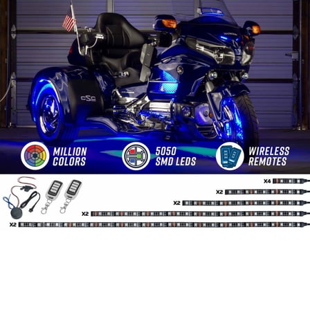 LEDGlow Bluetooth Advanced 12pc Million Color LED Motorcycle/Trike Lighting Kit