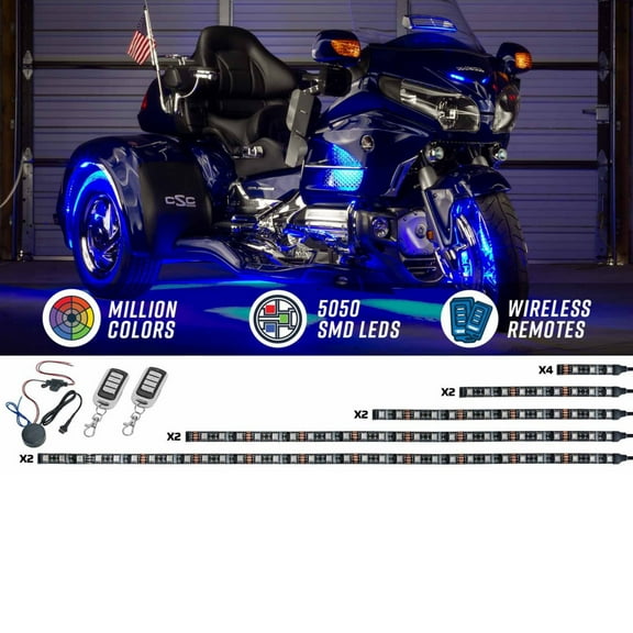 LEDGlow Bluetooth Advanced 12pc Million Color LED Motorcycle/Trike Lighting Kit