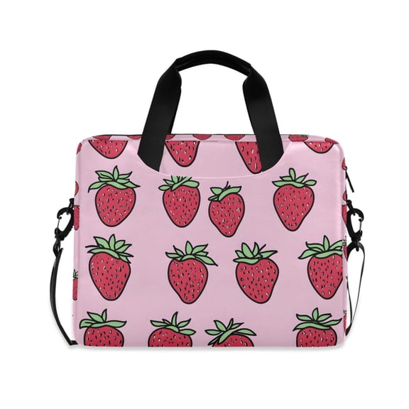 FORMRS 16" Laptop Bag Carrying Sleeve Case with Handle Travel Shoulder Briefcase, Cartoon Strawberry