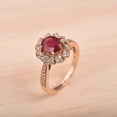 thumbnail image 6 of HeartsAndYou 2ct Natural Ruby & Diamond Engage Ring Halo Floral Solitaire 14k SOLID Rose Gold, 6 of 9