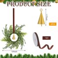 thumbnail image 2 of 4 Sets Mini Christmas Wreath for Cabinets 5.9 Inch Artificial Cypress Cedar Wreath with Vintage Cow Bells Ribbon for Xmas DIY Craft Kitchen Chair Window Fireplace Wall Decor, 2 of 7