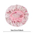thumbnail image 3 of LIIPEE Girls Boys Night Cap Cartoon Printed Stretch Bowknot Sleep Cap Protection Caps Girl Casual Daily Wear Hats,Pink,One Size, 3 of 4