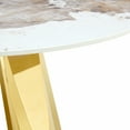 thumbnail image 6 of 42 inch round dining table, marble top, stainless steel legs, modern kitchen 4-6 person dining table, metal coffee table for living room, dining room, apartment, 6 of 14