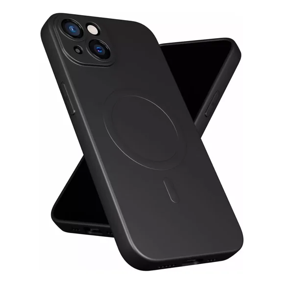 Funda Para iPhone 15 Plus Tpu Suave Con Magsafe Incluye Mica Negro Magsafe Black