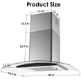 thumbnail image 6 of Tieasy 30-Inch Wall-Mounted Range Hood, 450CFM, Stainless Steel, 3-Speed Exhaust with Dishwasher-Safe Filter, 6 of 9