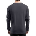 thumbnail image 3 of Inglocry Men's Waffle Henley Shirts Crewneck Lightweight Sweater Long Sleeve Causal Knitted Pullover T Shirt Navy M, 3 of 8