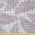 thumbnail image 2 of Ambesonne Tropical Fabric by the Yard Microfiber, Leaves Branches Vintage, 2 Yards, Soft Pink Rose and Lilac, 2 of 2