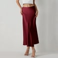 thumbnail image 2 of Bmisegm Women's Satin Midi Skirts 2024 Summer High Waisted A Line Elegant Party Long Silk Skirt Womens Skirt S, 2 of 6