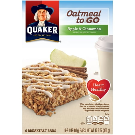 Quaker Oatmeal to Go Apples & Cinnamon Breakfast Bars 6-2.1 oz. Bars