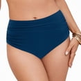 thumbnail image 4 of HCNTES High Waisted Bathing Suit Bottoms Women High Waisted Bikini Bottoms Tummy Control Swimsuit Bottoms Ruched Full Coverage Swim Bottom High Rise(Blue,S), 4 of 9