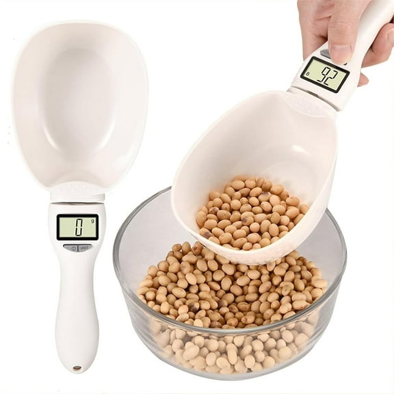 Digital Measuring Spoon, NOGIS Weighing Spoon Scale 800g / 1g High Precision with LCD Screen Display Replaceable Spoons for Portioning Tea, Flour, Spices, Medicine, one szie, White